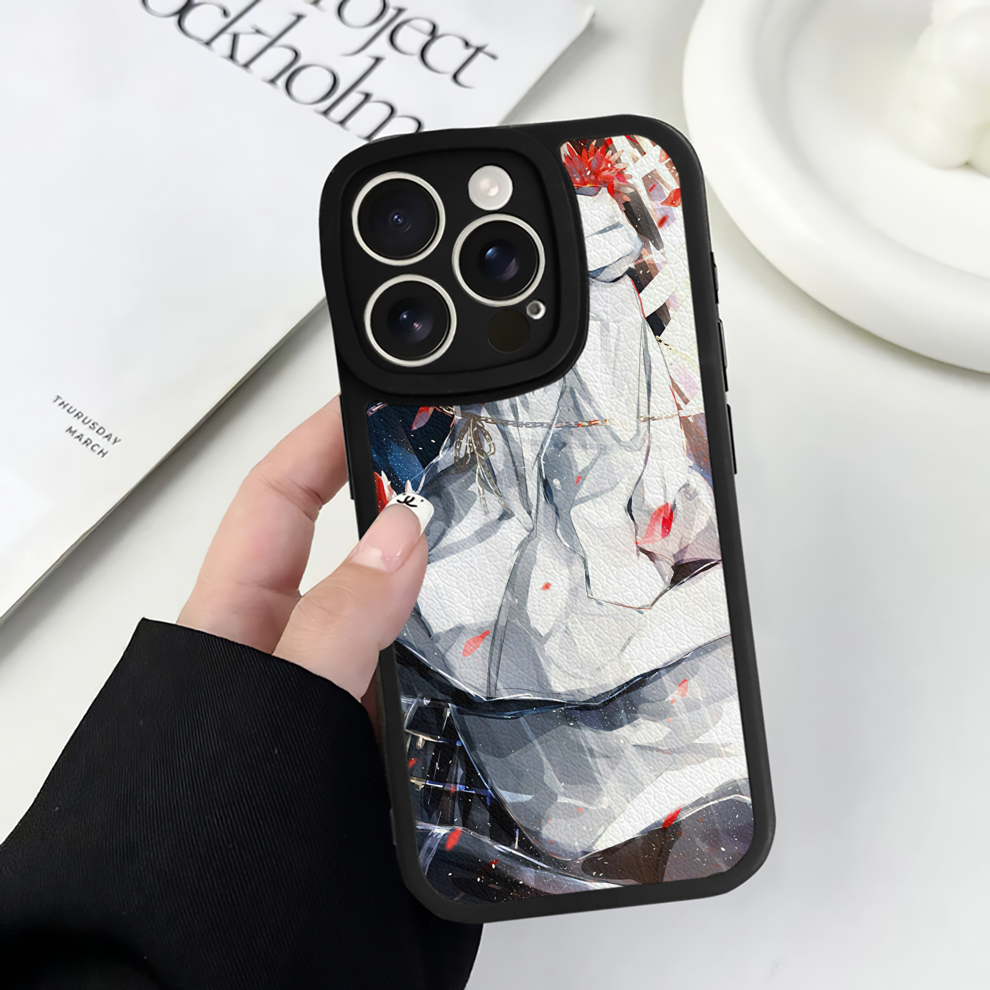 （画像用） 刀剣乱舞 Touken Ranbu 【iPhone 16シリーズ対応】シリコンスマホケース（レザー調） 材質：シリコン